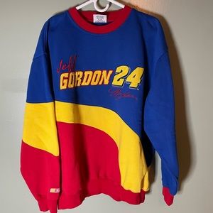 Vintage Chase Authentics Tri-Color Jeff Gordon Nascar Crewneck Sweatshirt